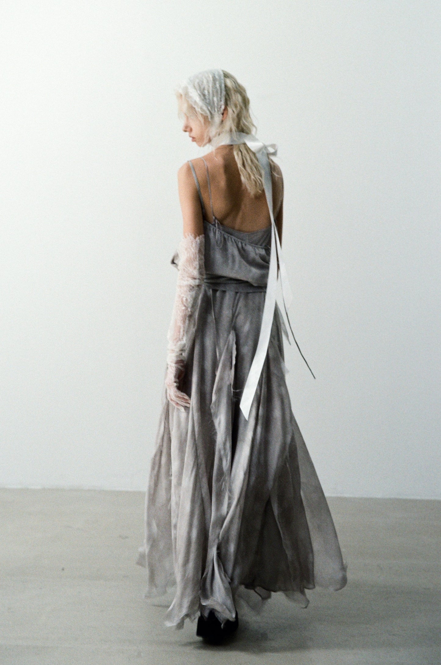 Grey Panelled Maxi Dress