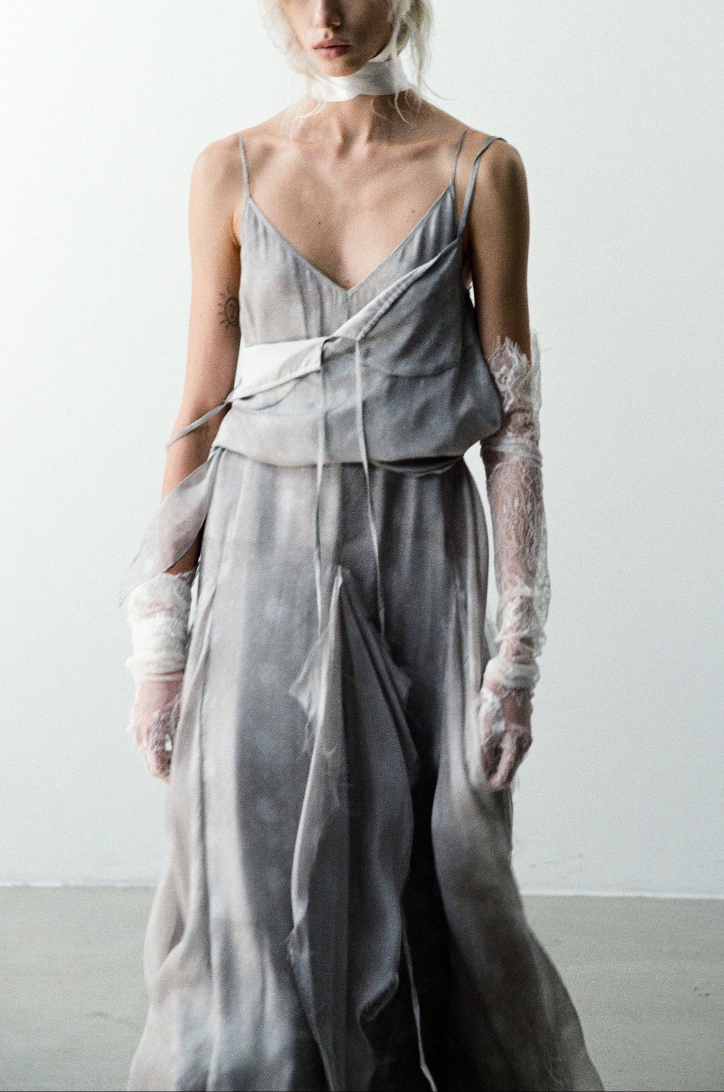 Grey Panelled Maxi Dress