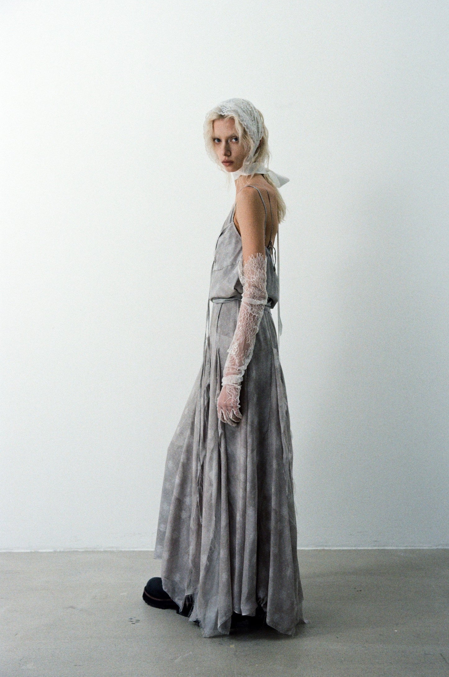 Grey Panelled Maxi Dress