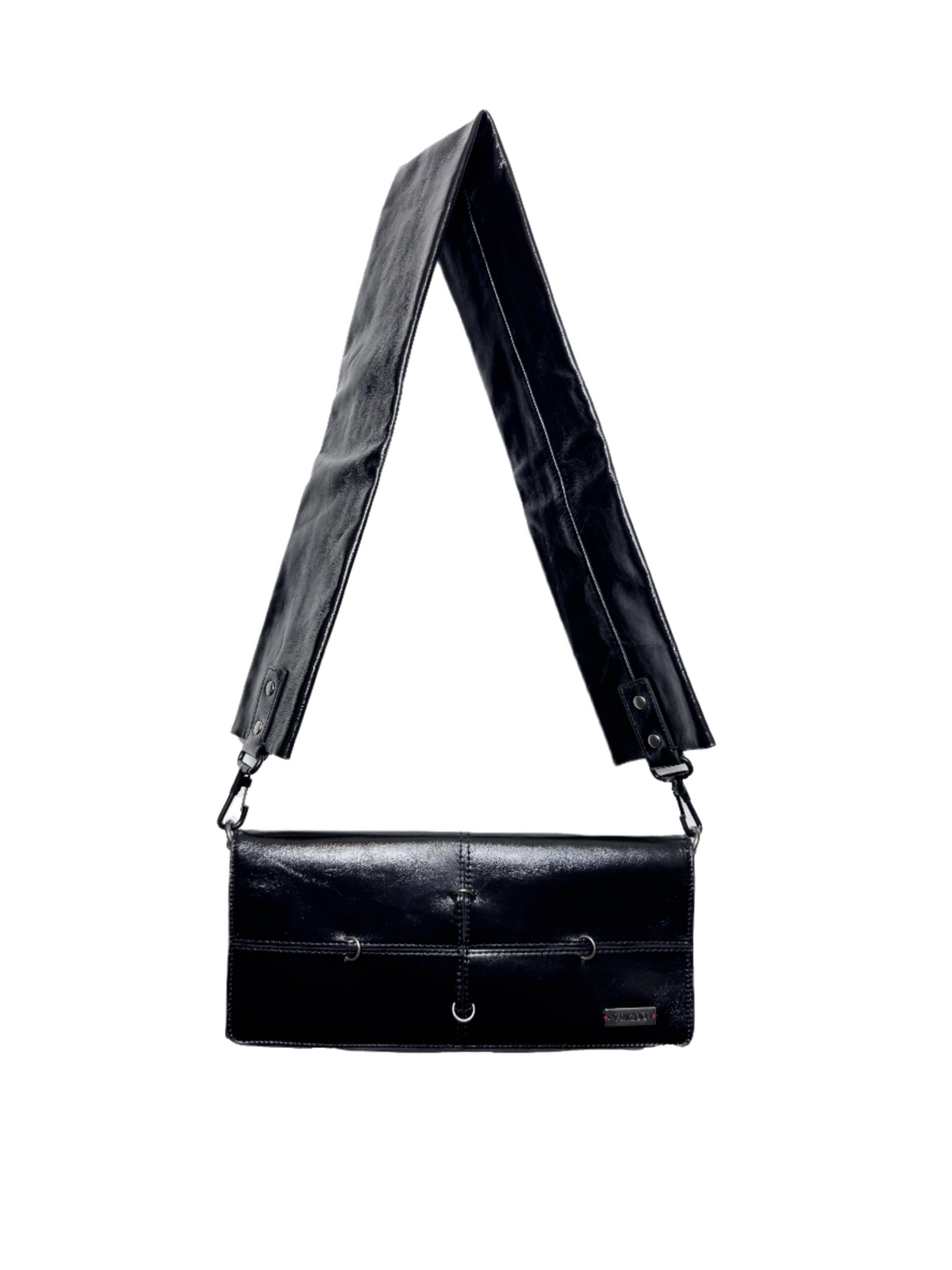 Wide Strap Wallet Bag (Dark Red/Black)