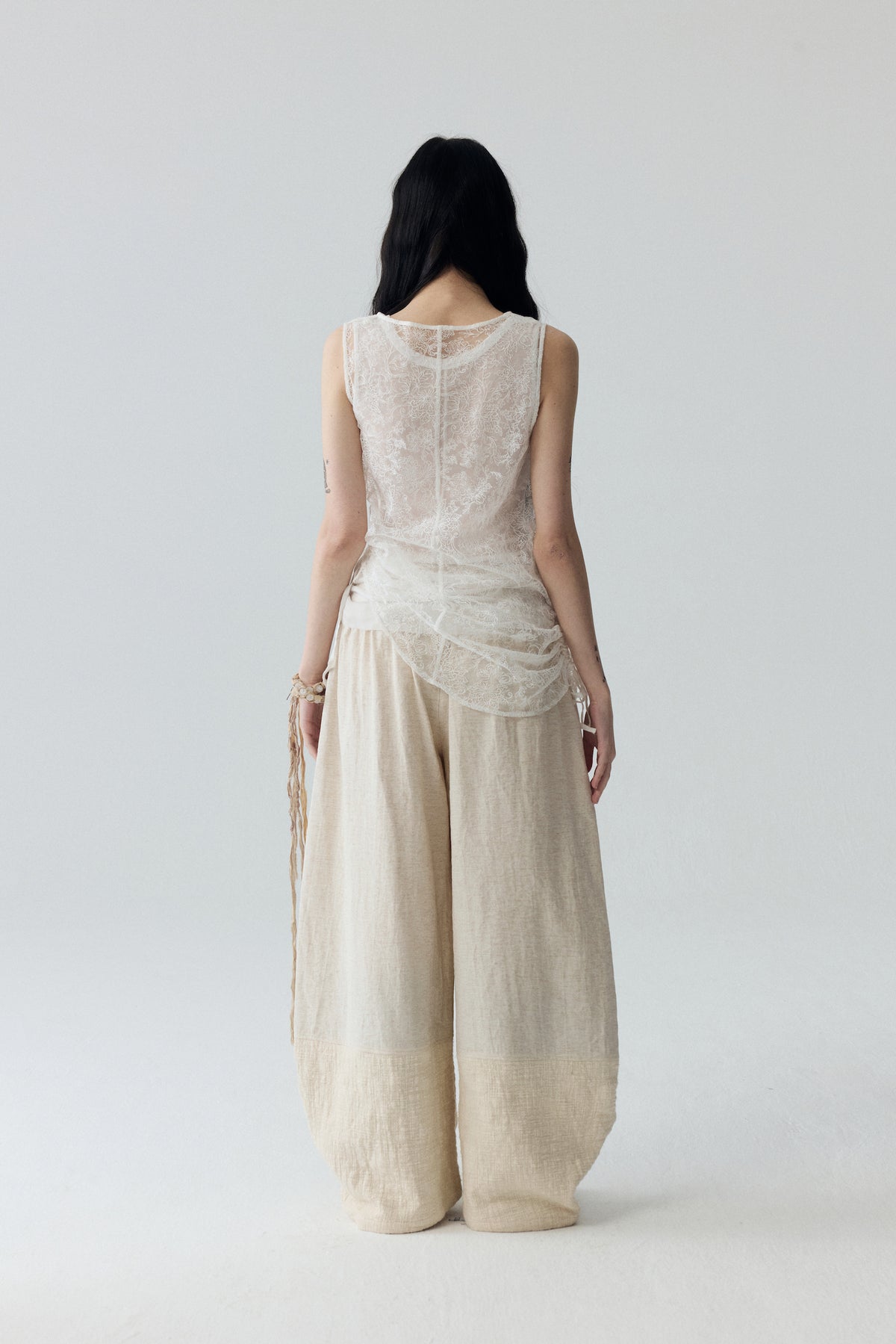 Embroidered Lace Tank Top Set