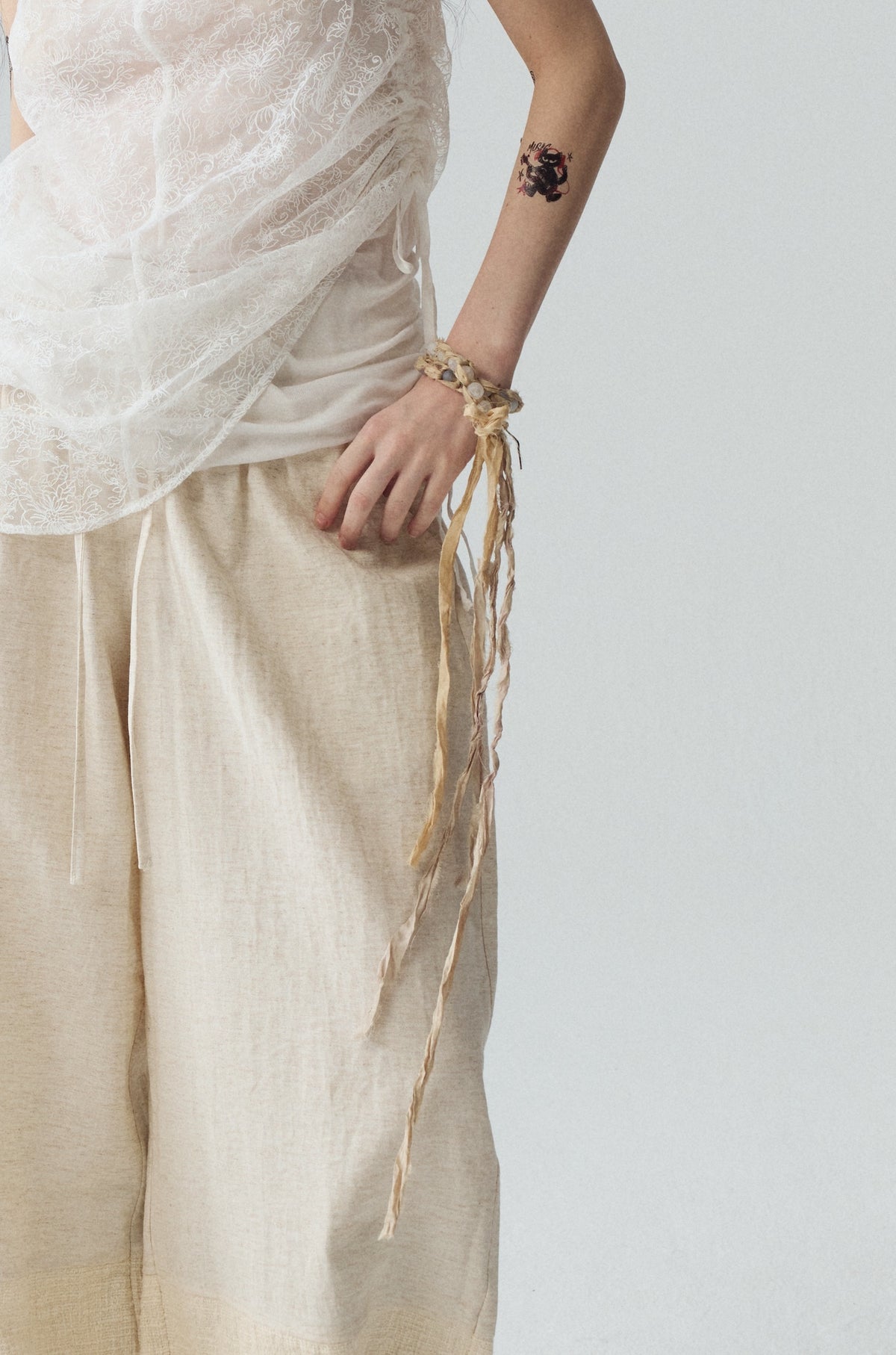 Embroidered Lace Tank Top Set