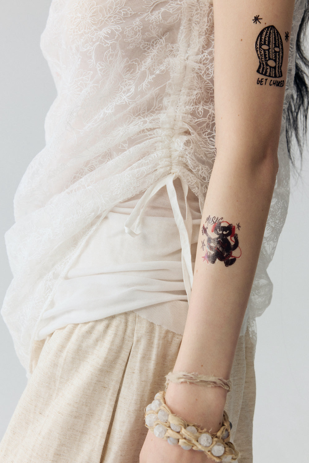 Embroidered Lace Tank Top Set