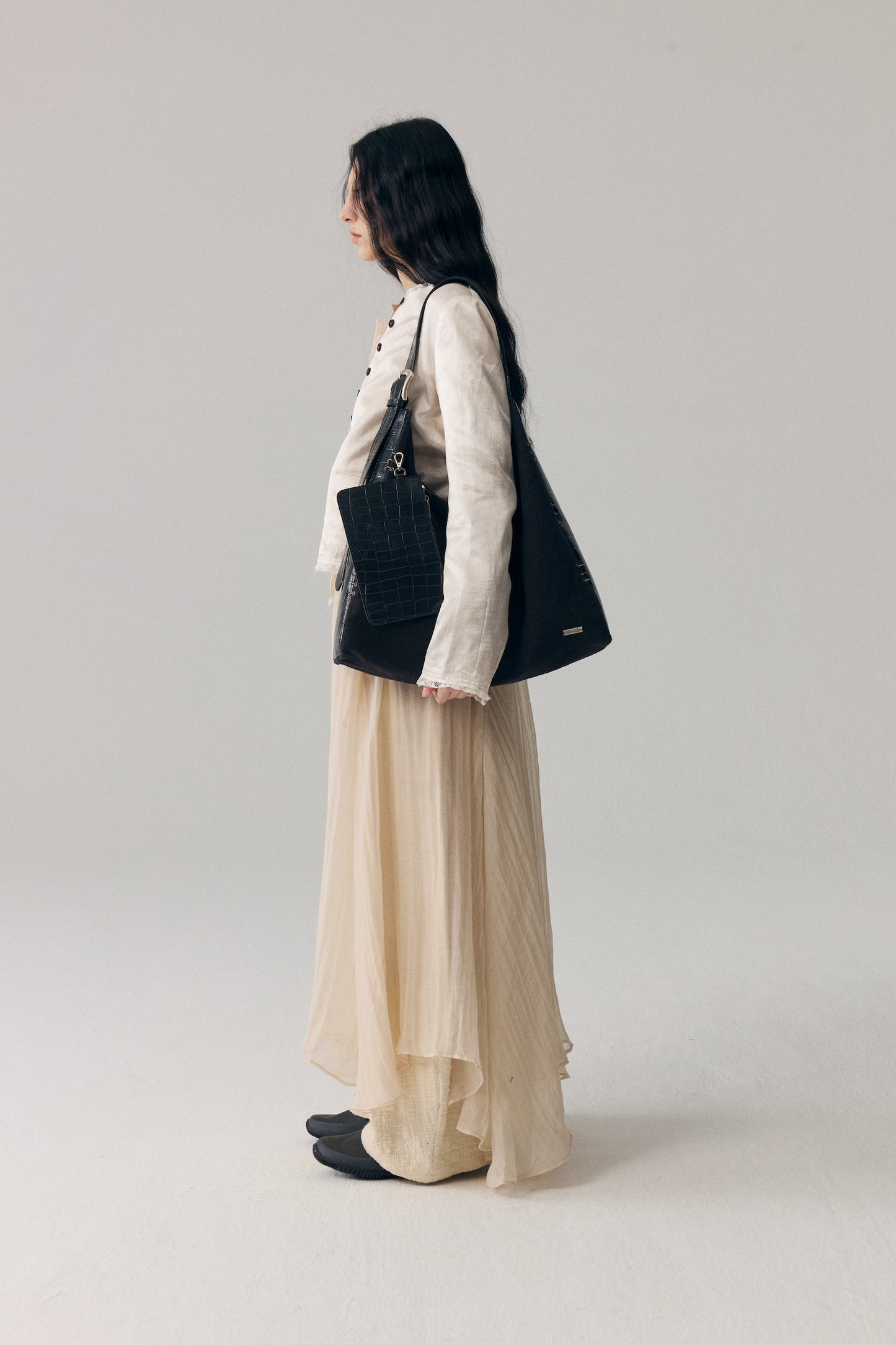Linen-Canvas & Leather Tote Bag