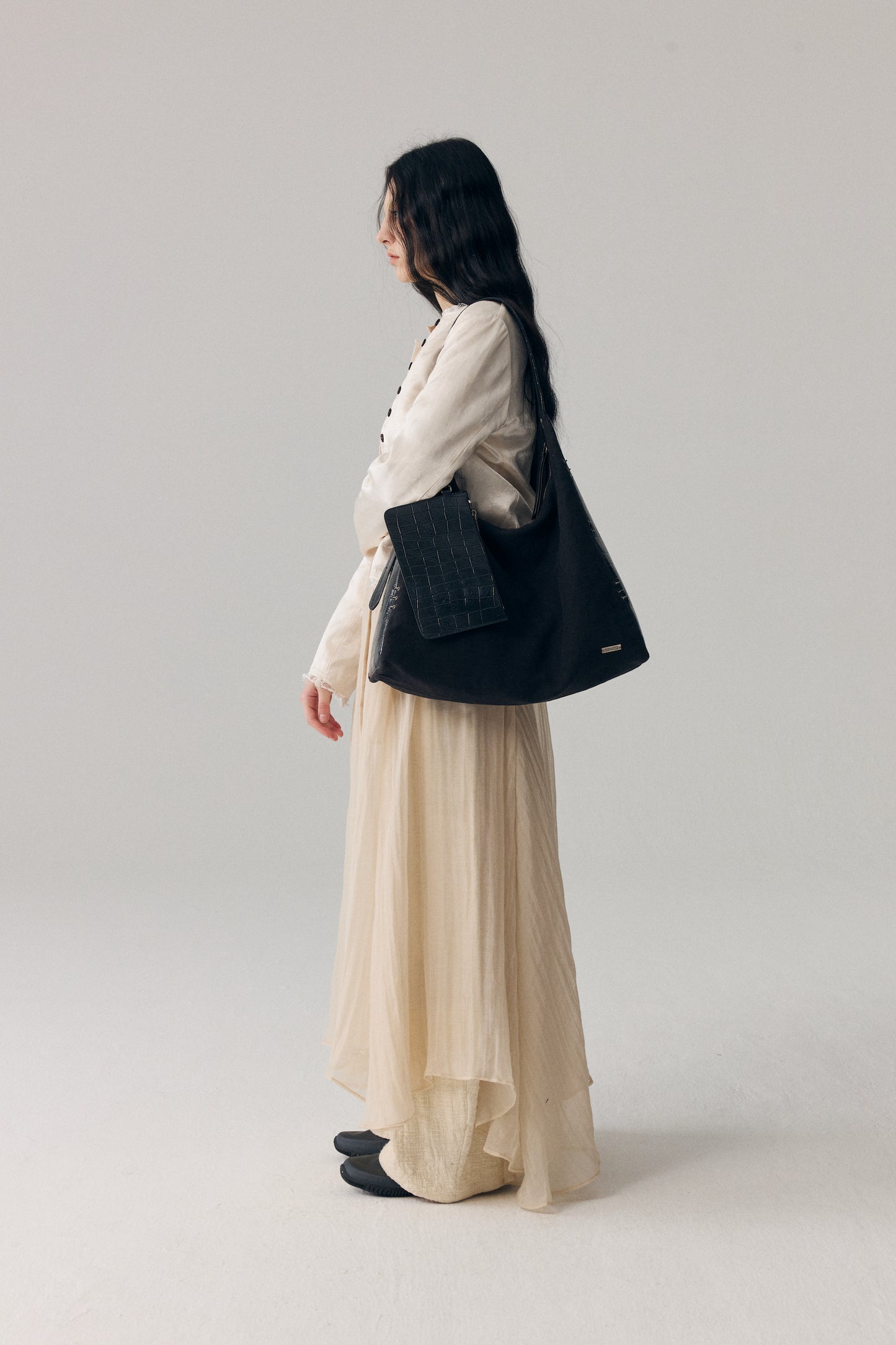 Linen-Canvas & Leather Tote Bag