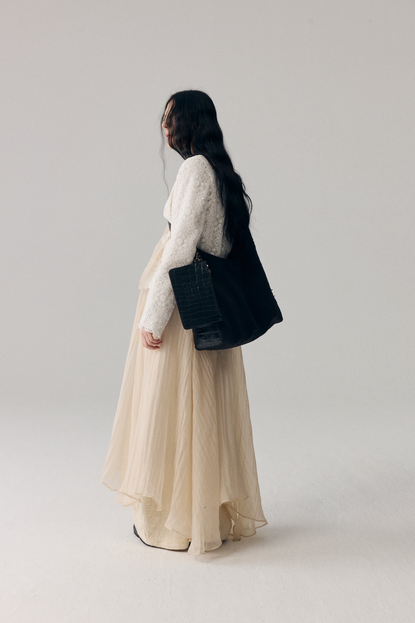 Linen-Canvas & Leather Tote Bag