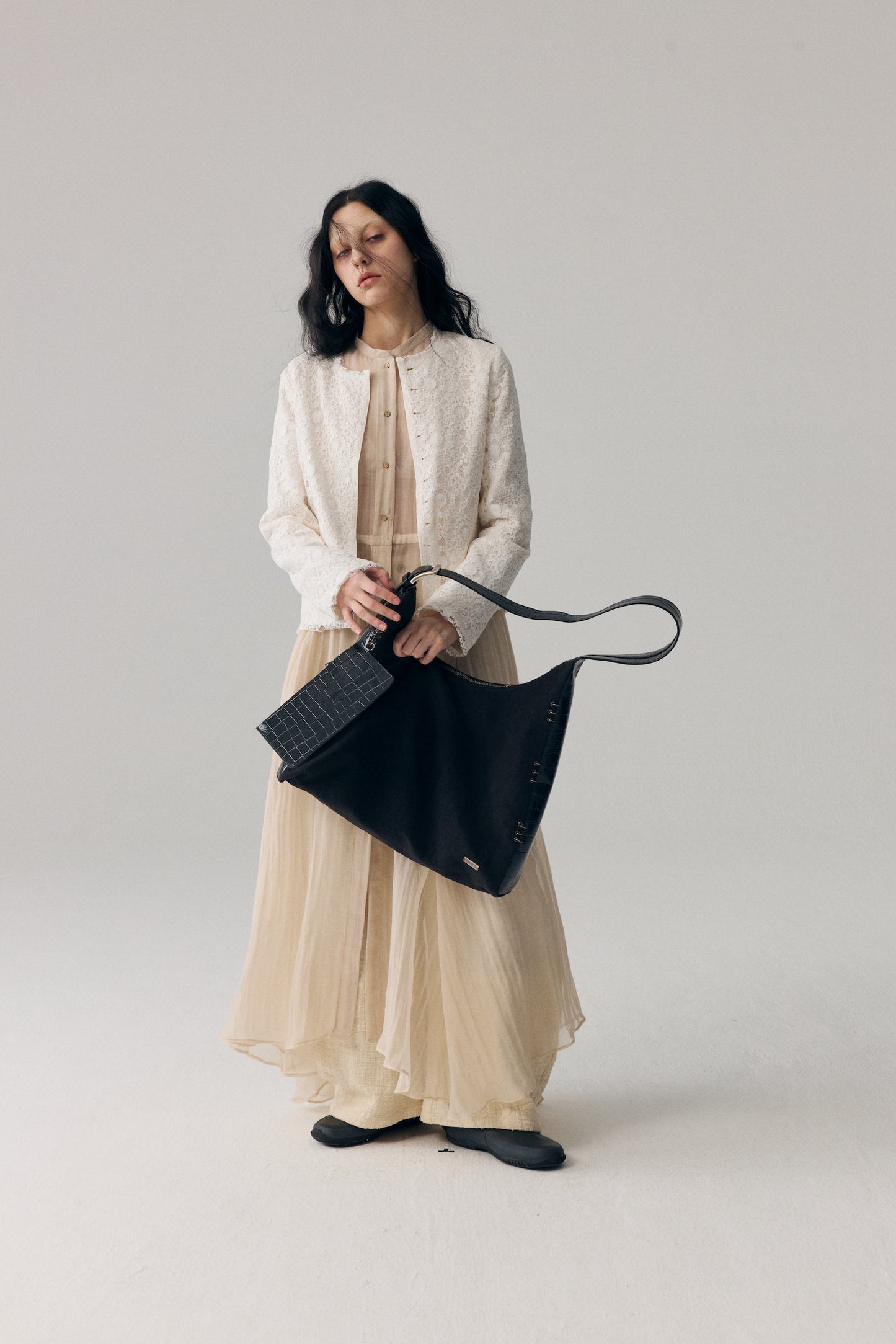 Linen-Canvas & Leather Tote Bag