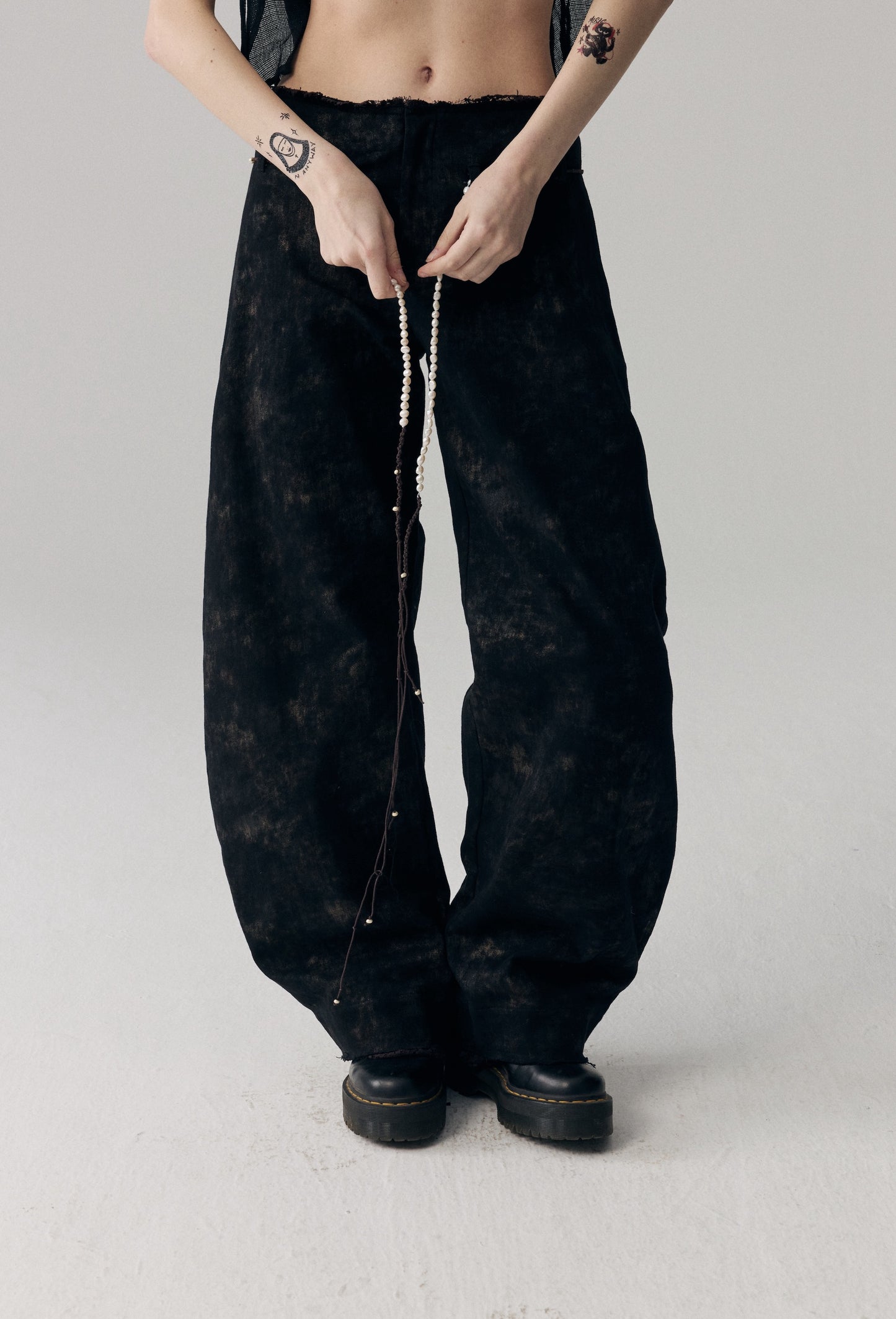 Lace Waistband Denim Jeans