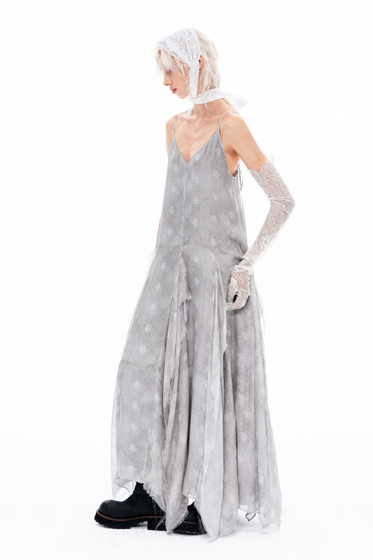 Grey Panelled Maxi Dress