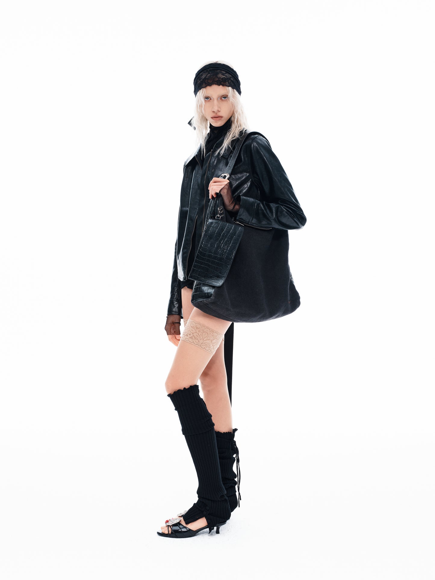 Linen-Canvas & Leather Tote Bag