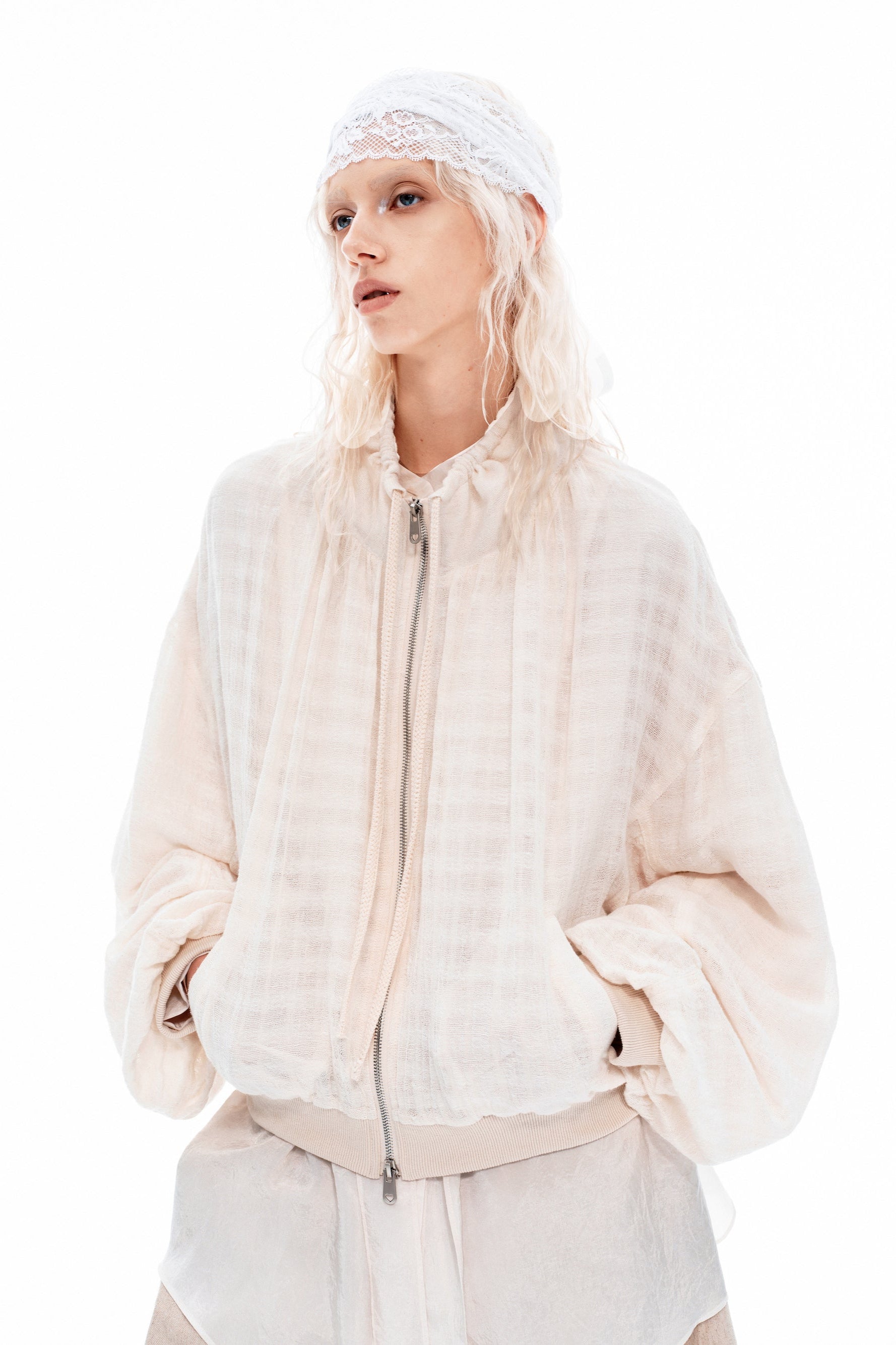 Cloveru Jackets 白 Off-white Bomber Jacket – VINZOO STUDIO