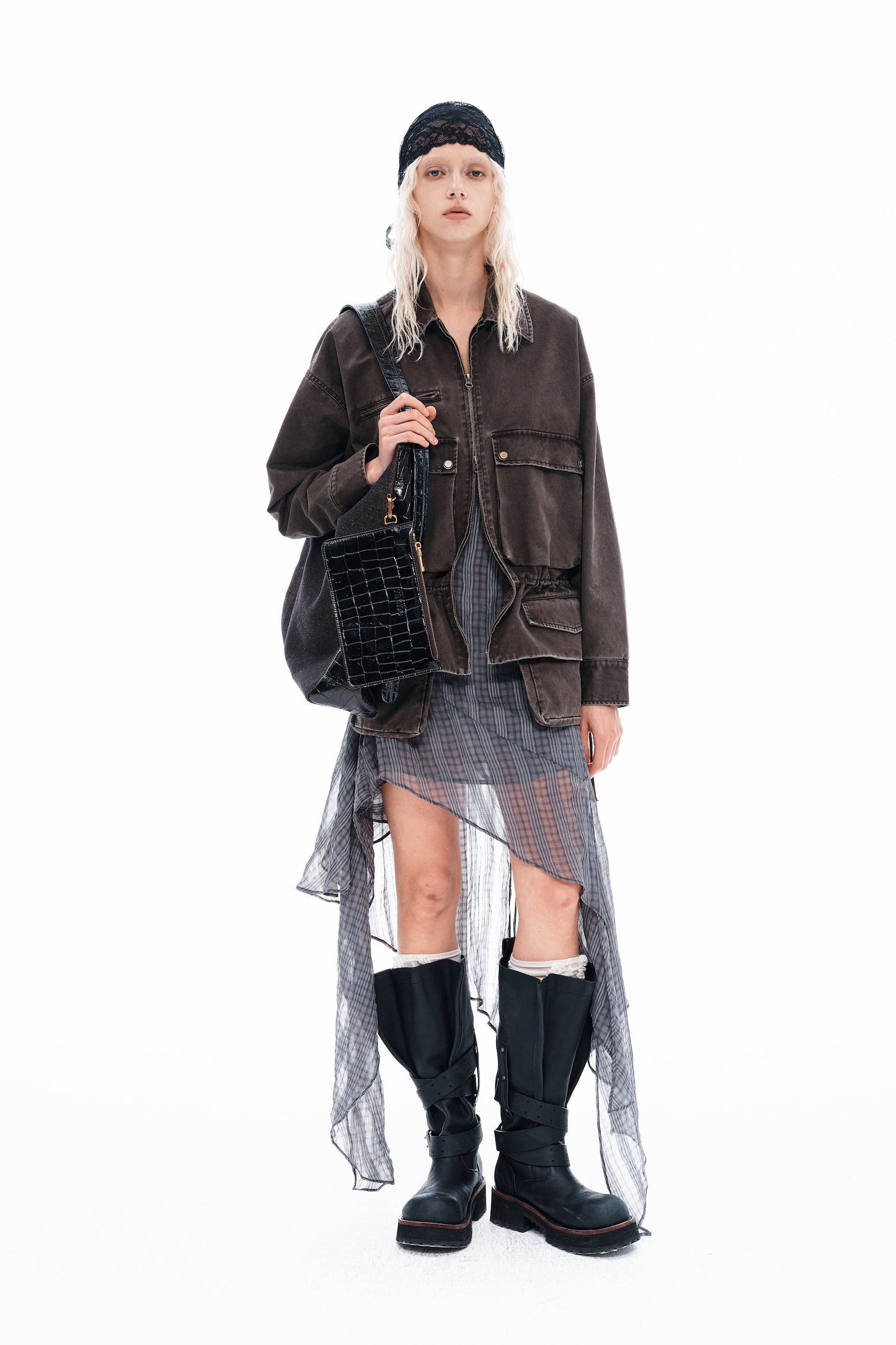 Linen-Canvas & Leather Tote Bag