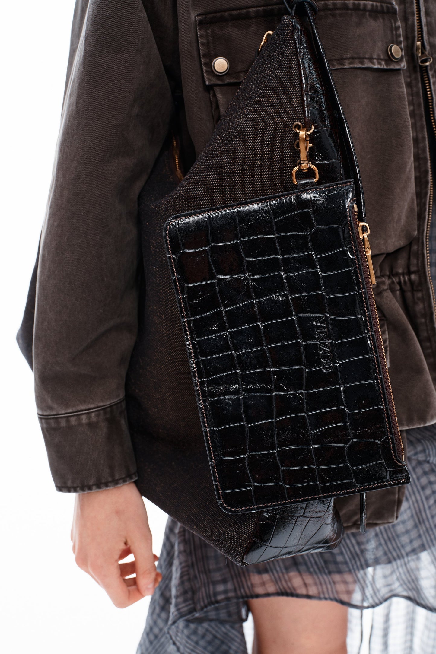 Linen-Canvas & Leather Tote Bag