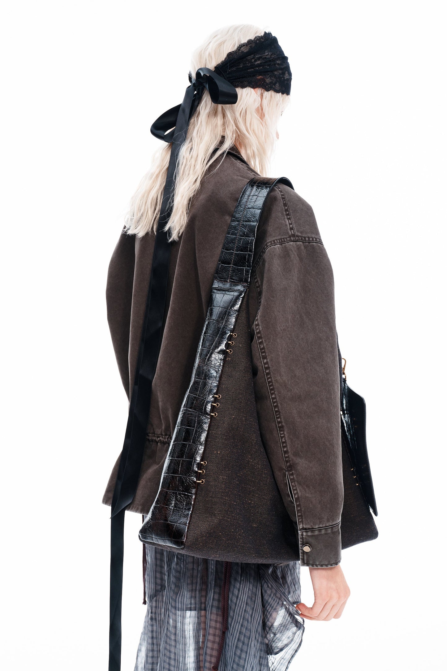 Linen-Canvas & Leather Tote Bag