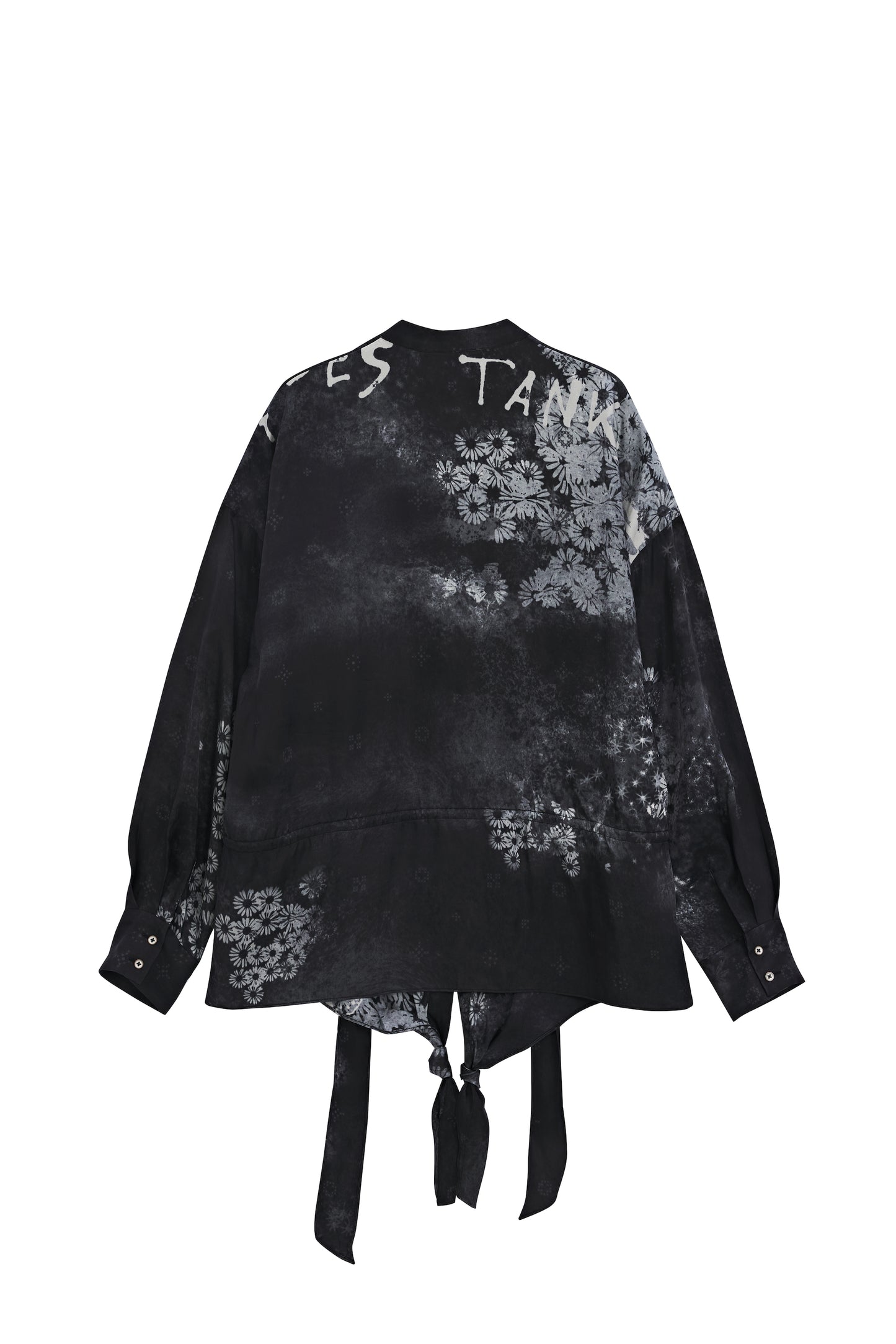 “Des fleurs, des pavés et des tanks” Drawstring Shirt/Asymmetric Lace Hem Skirt