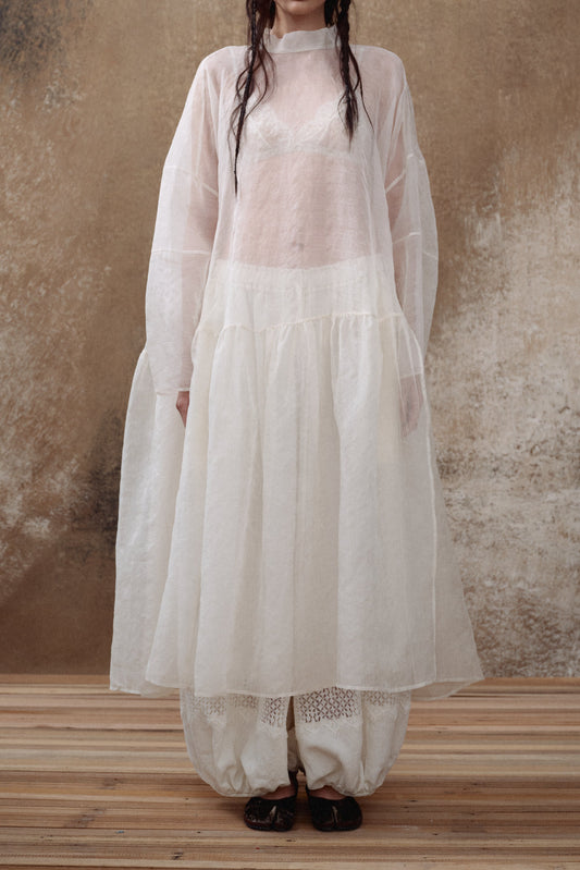 Silk Jacquard Overlay Dress