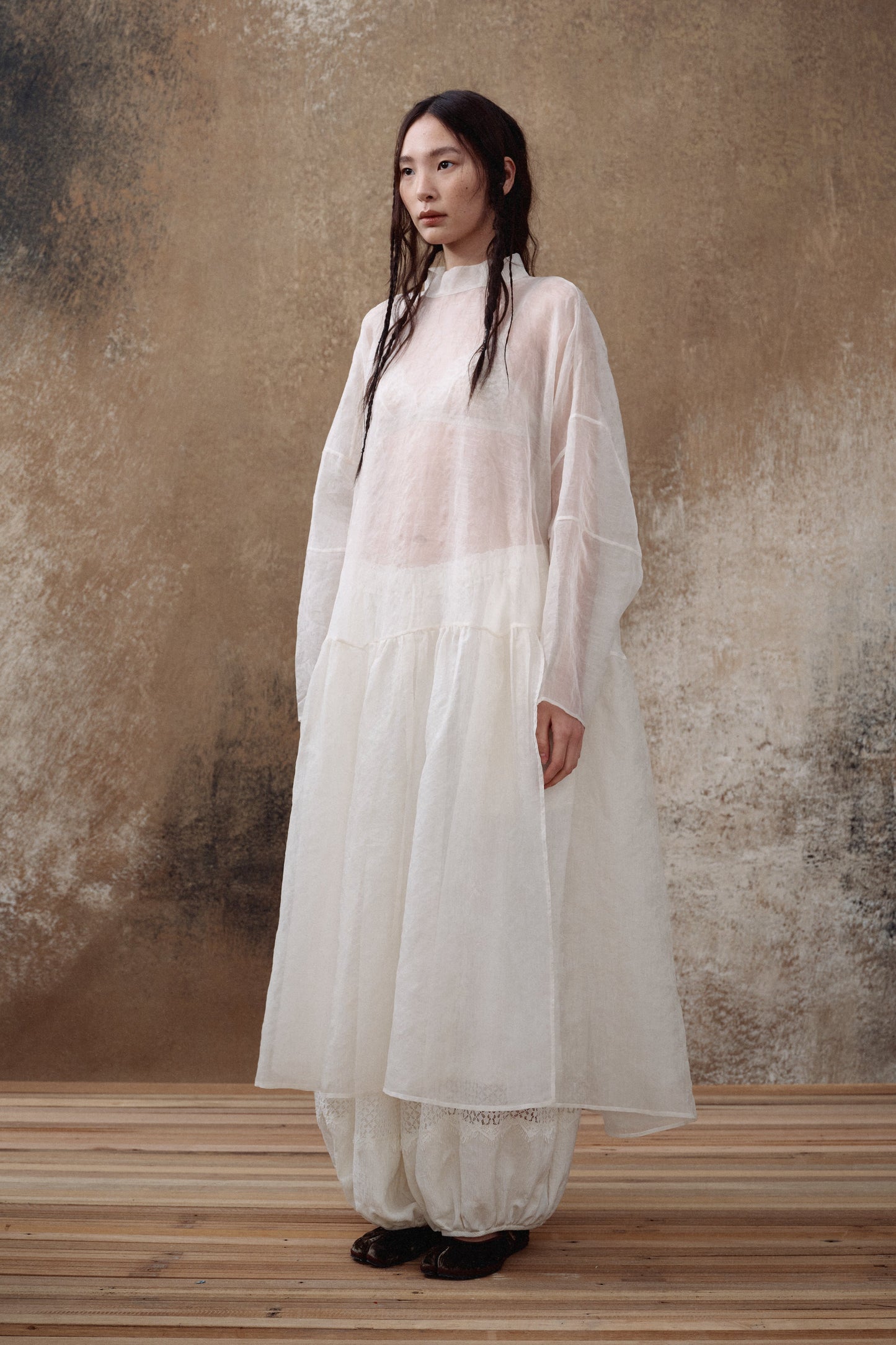 Silk Jacquard Overlay Dress