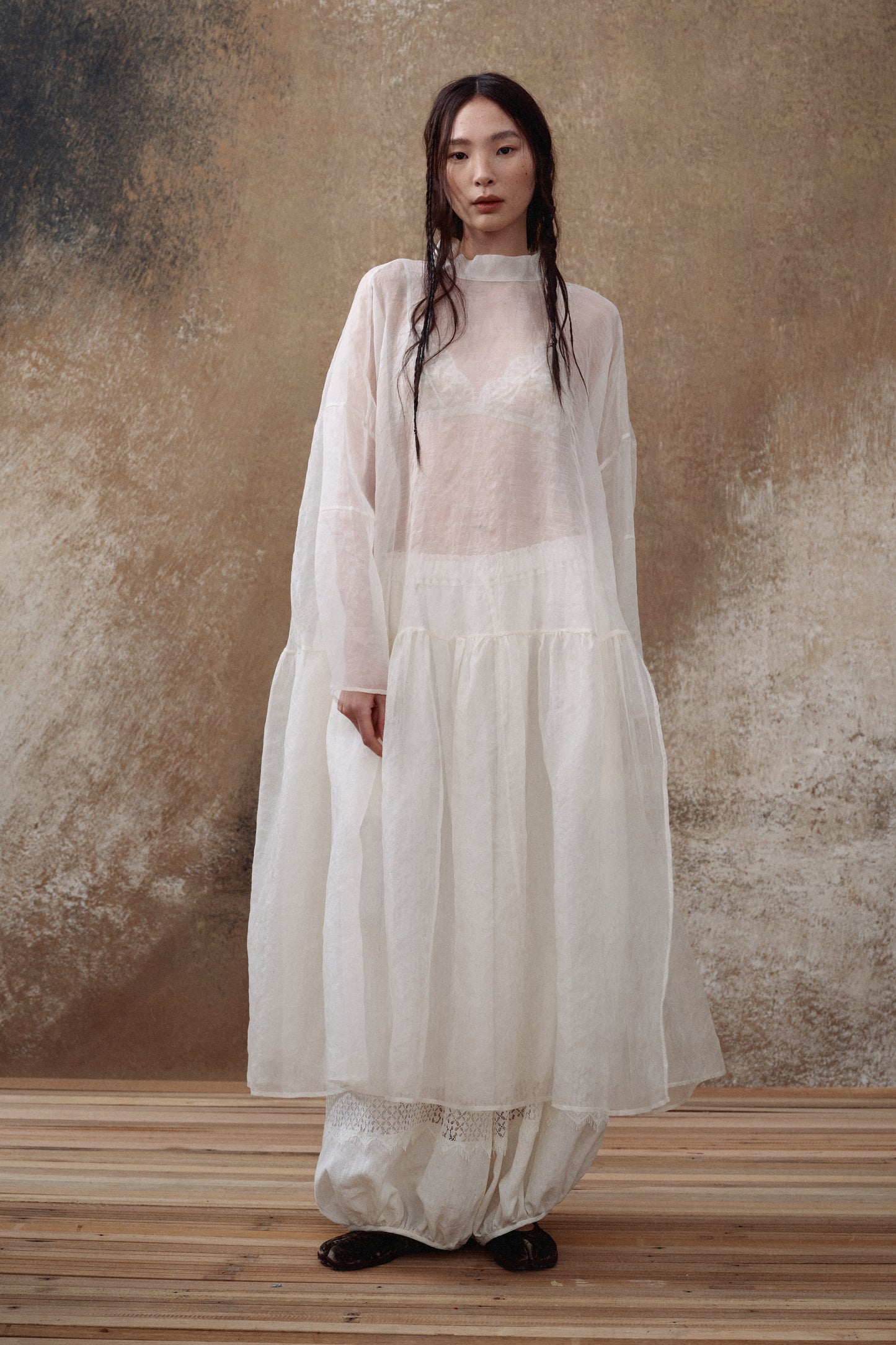 Silk Jacquard Overlay Dress