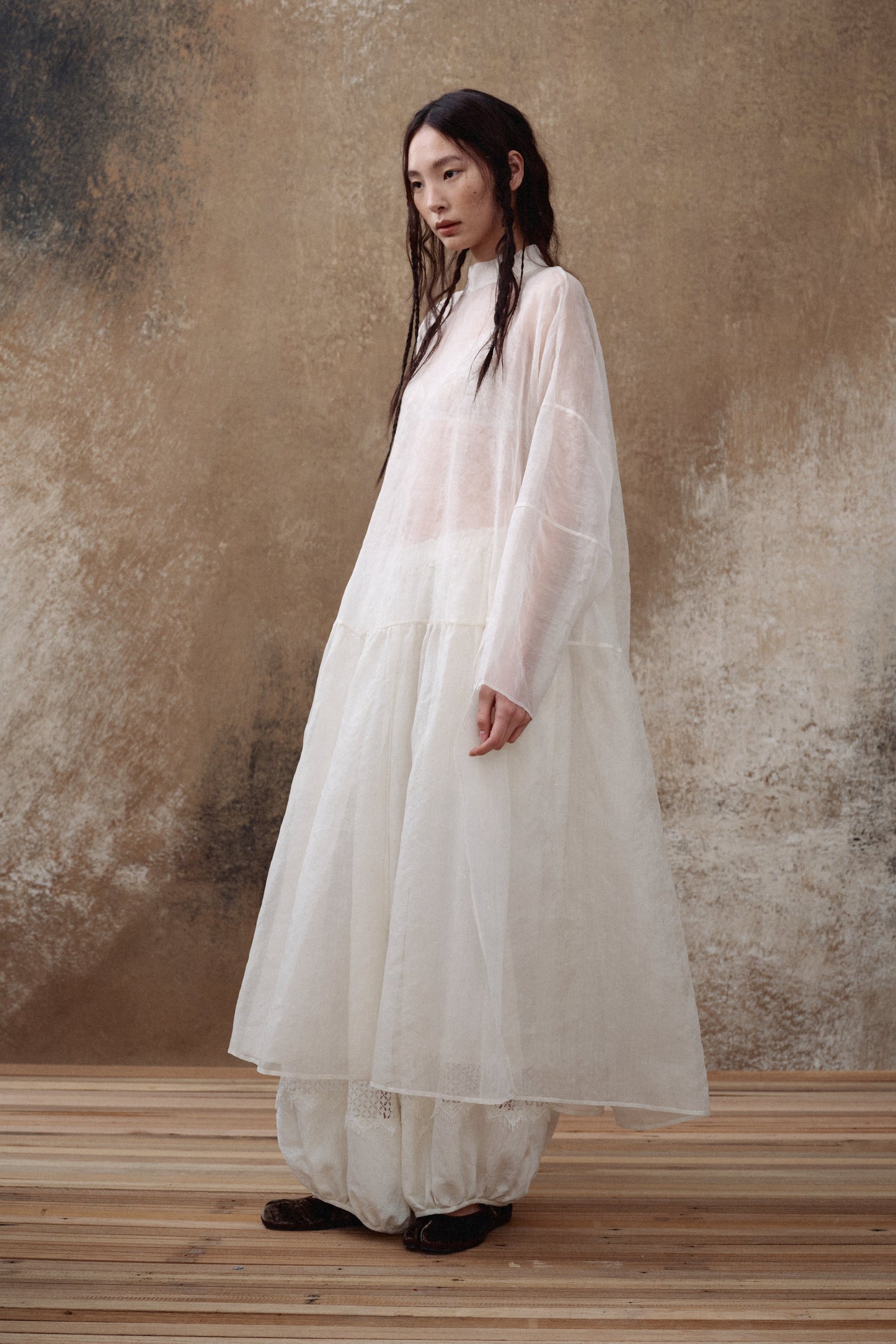 Silk Jacquard Overlay Dress