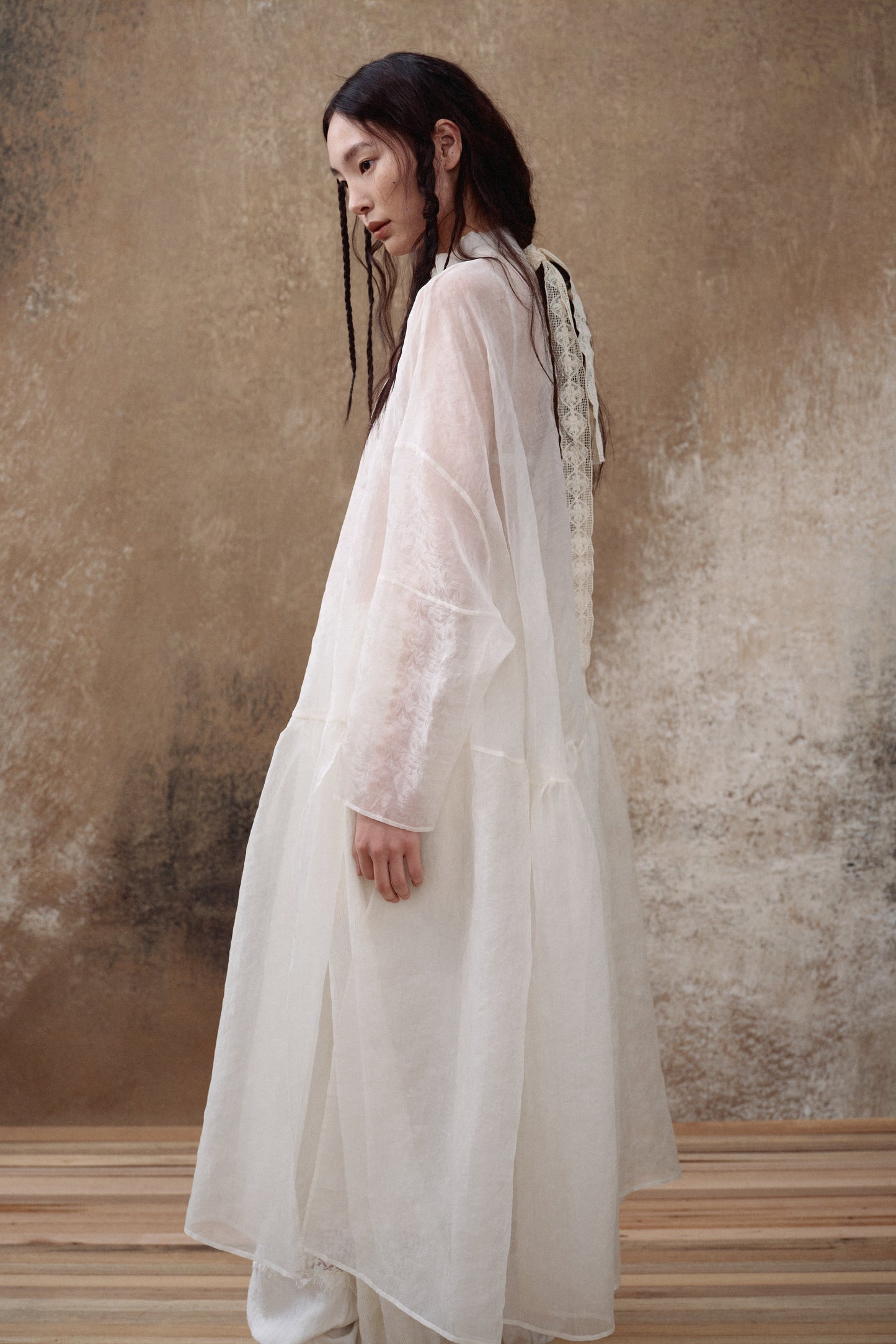 Silk Jacquard Overlay Dress