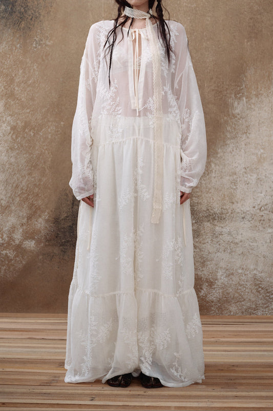 White Embroidered Maxi Dress