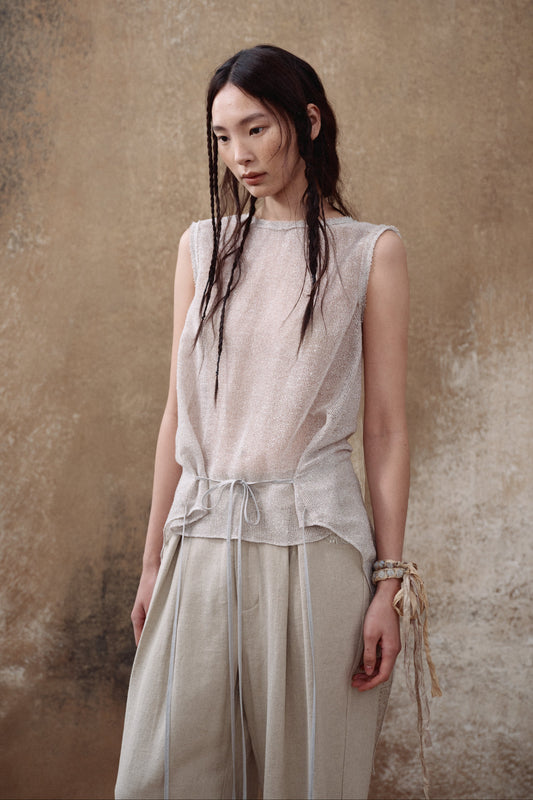 Linen Tail Tie Tank Top