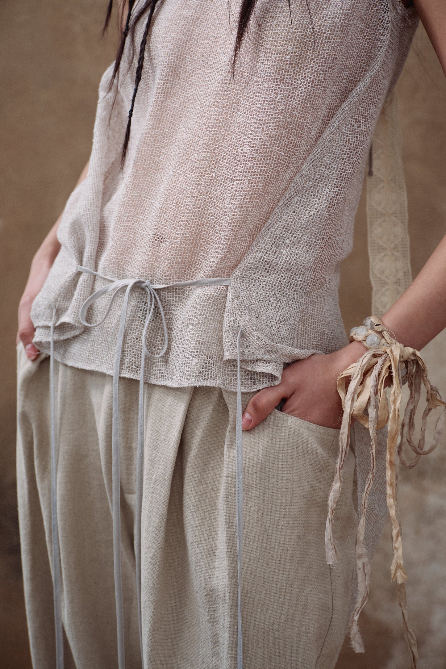 Linen Tail Tie Tank Top