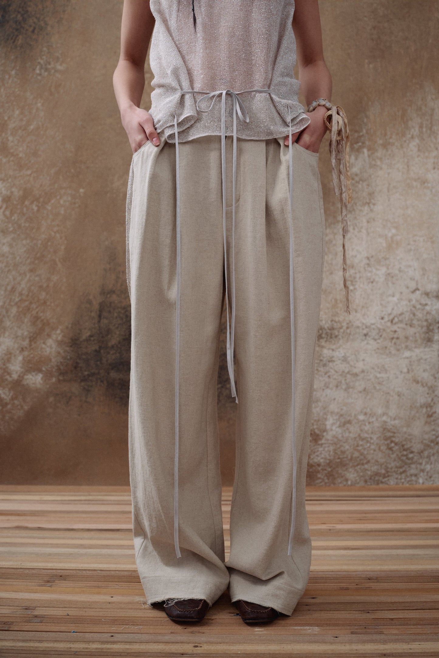 Linen Distressed Jeans