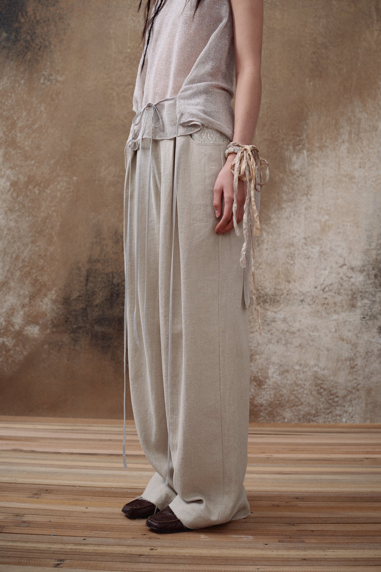 Linen Distressed Jeans