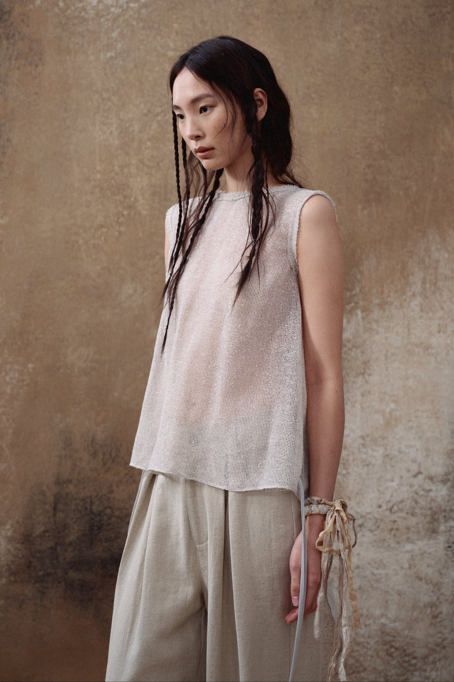 Linen Tail Tie Tank Top