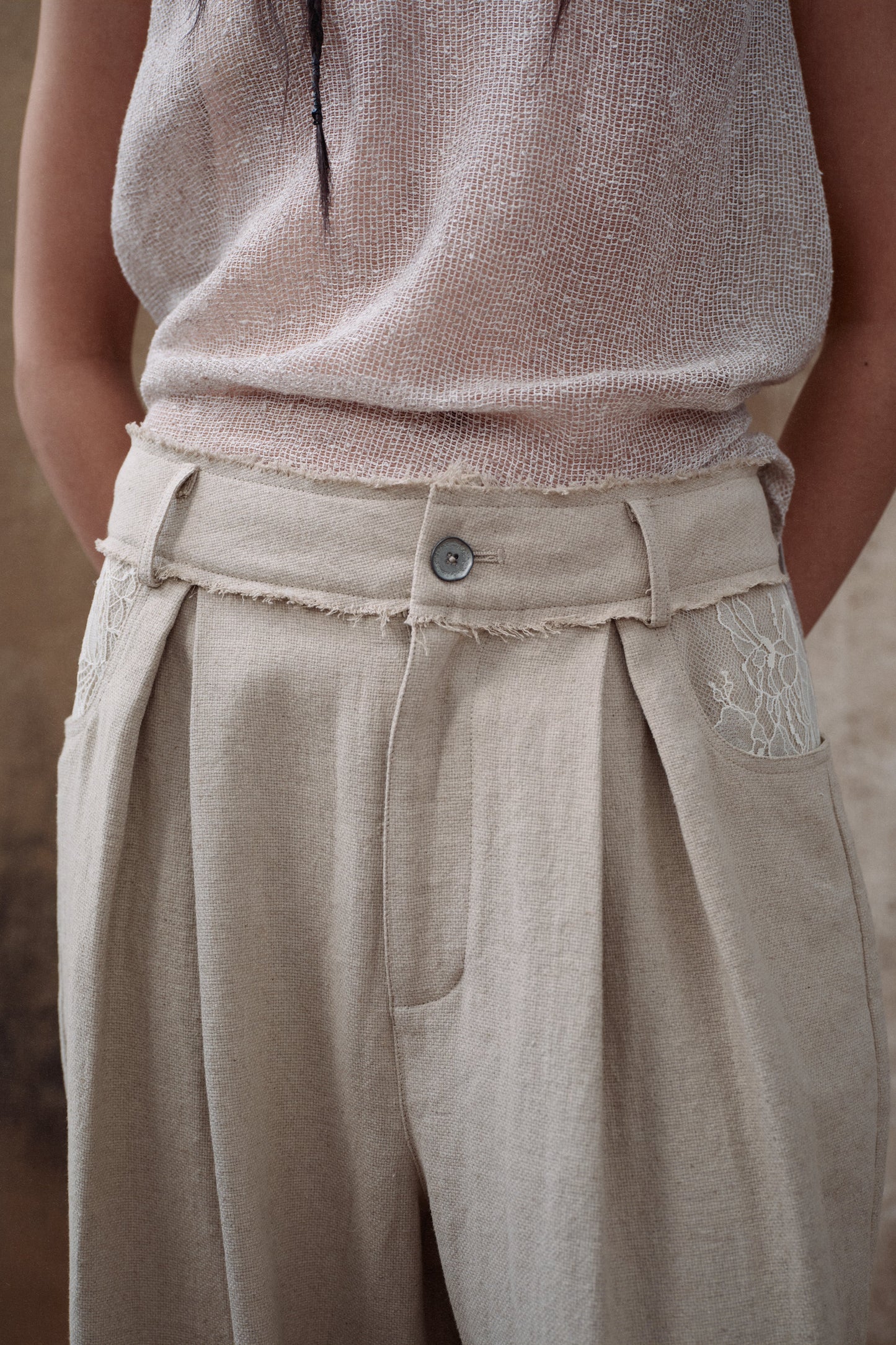 Linen Distressed Jeans