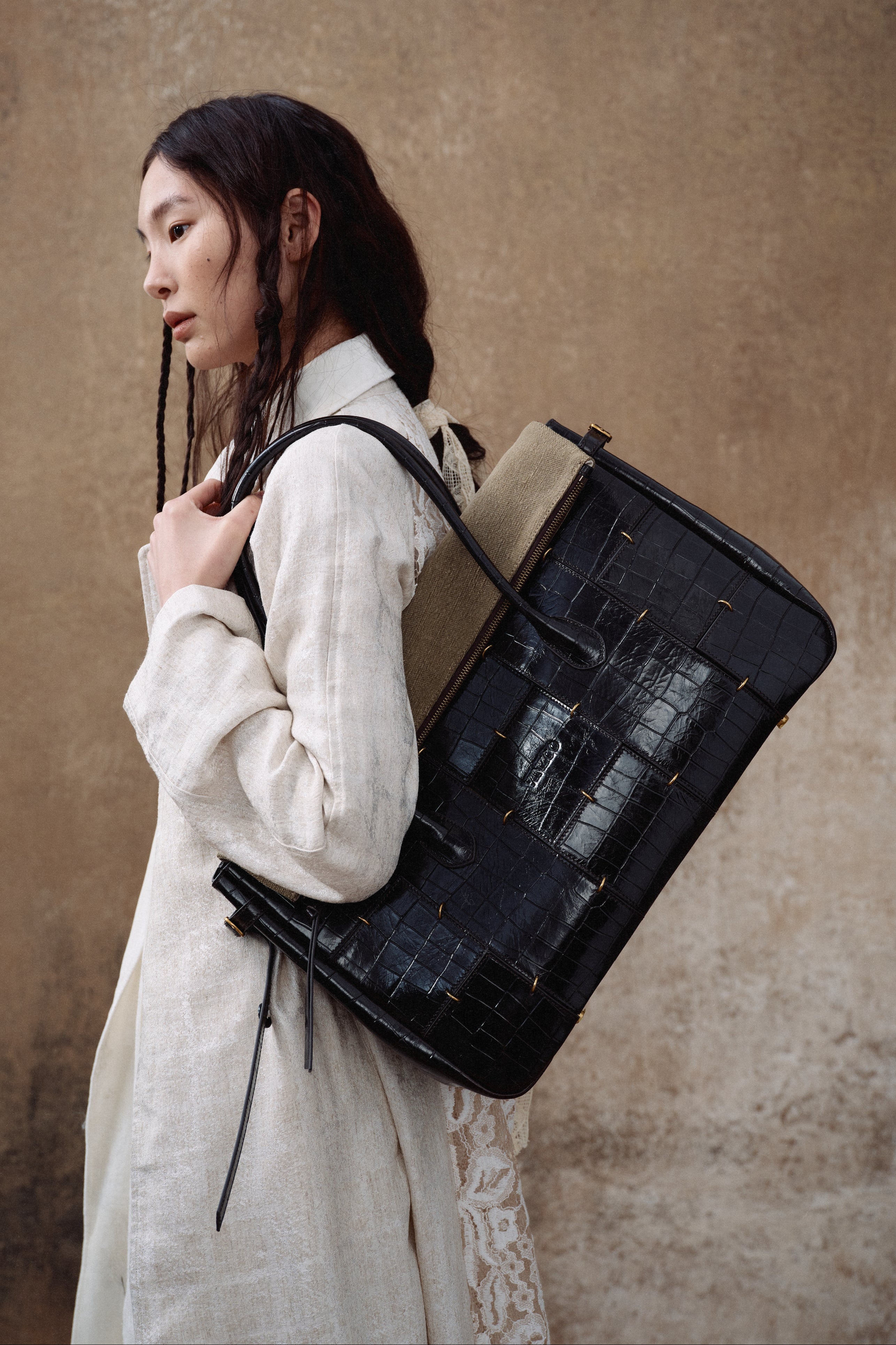【eL】Large Boston Bag Dark Brown Boston Bag(Large) – VINZOO STUDIO