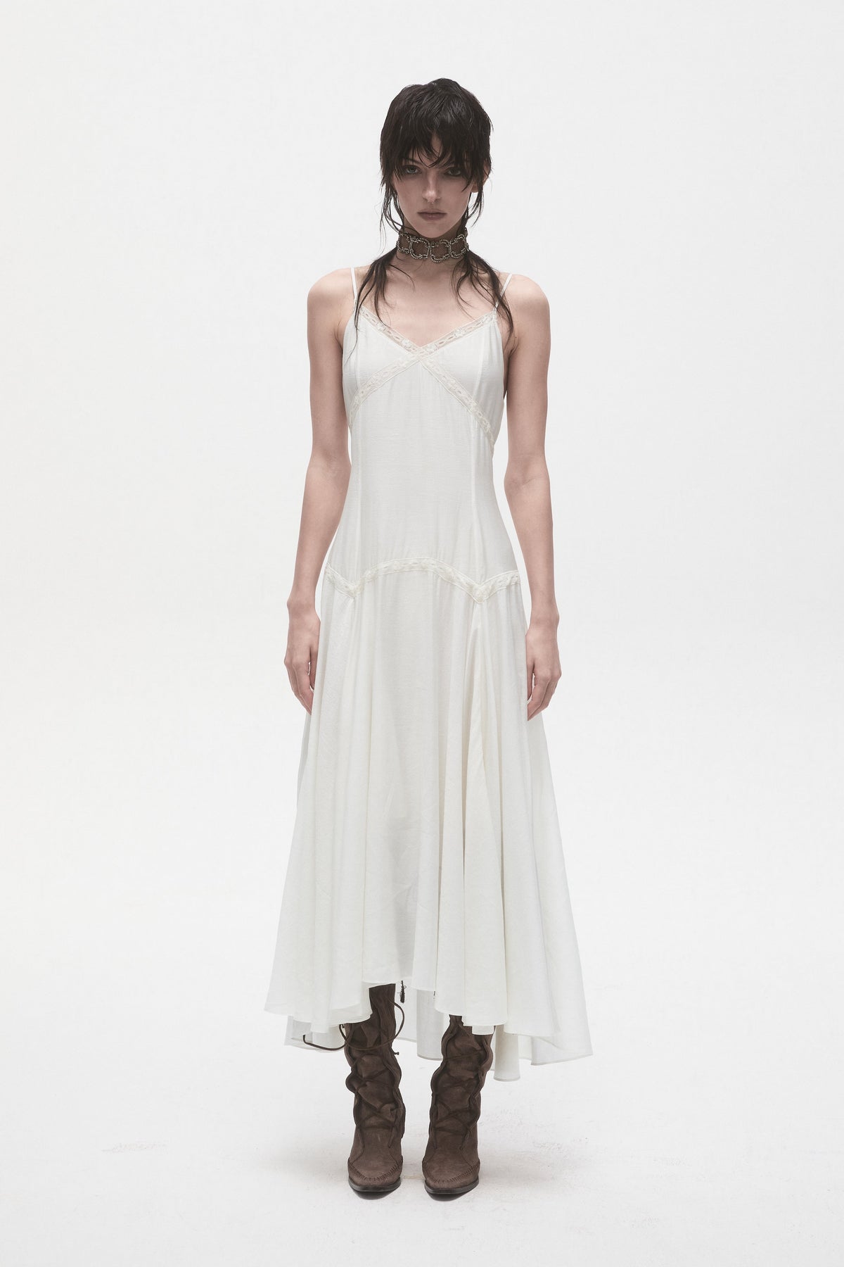 Lace Panelled Camisole Dress