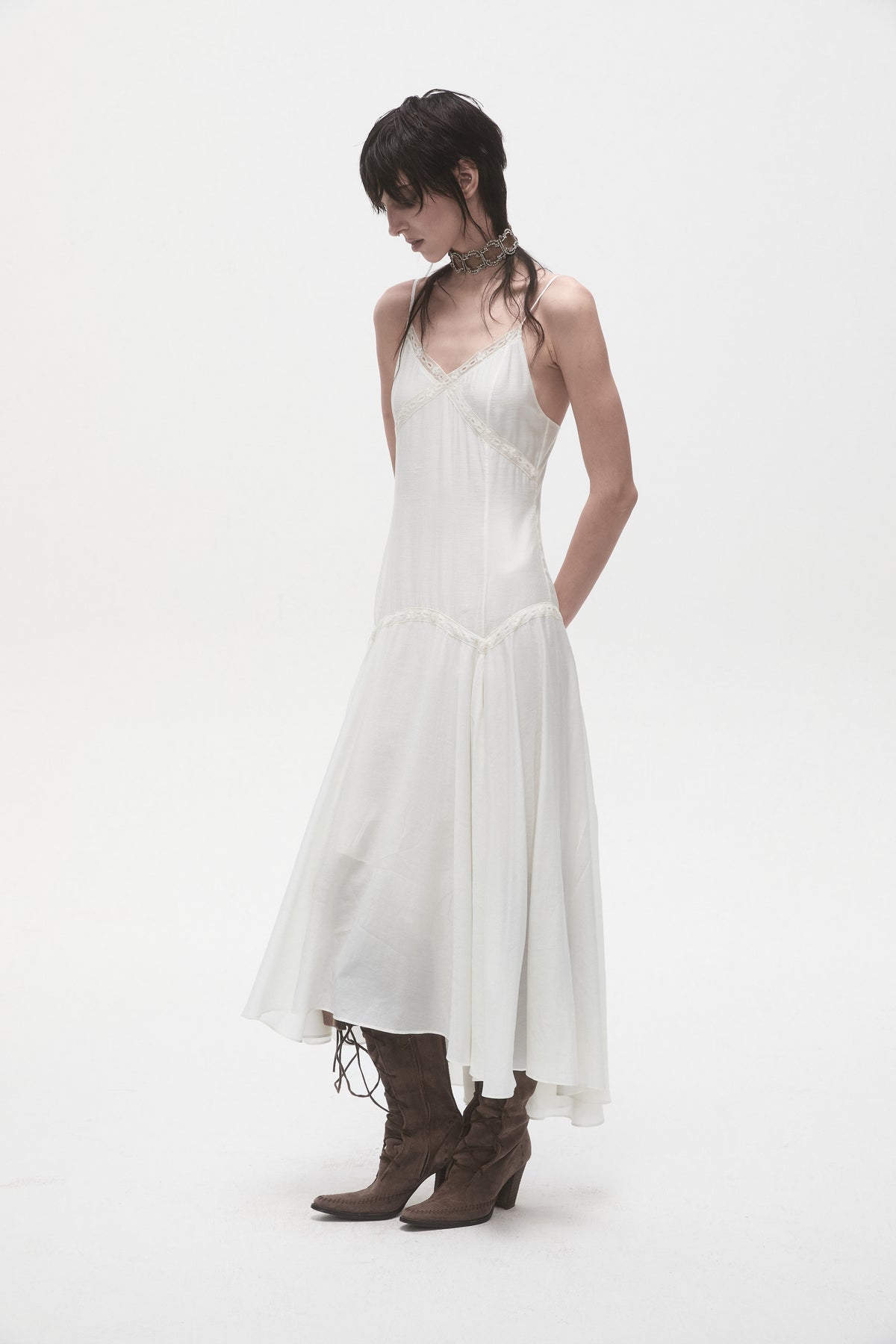 Lace Panelled Camisole Dress