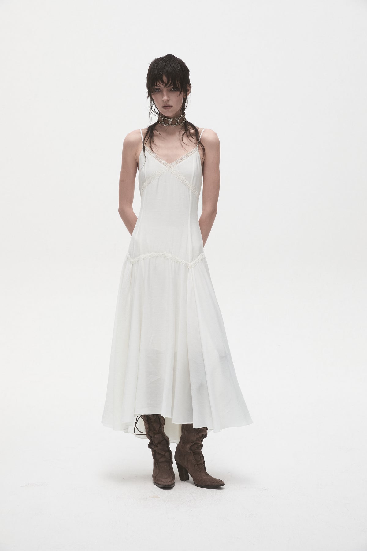 Lace Panelled Camisole Dress