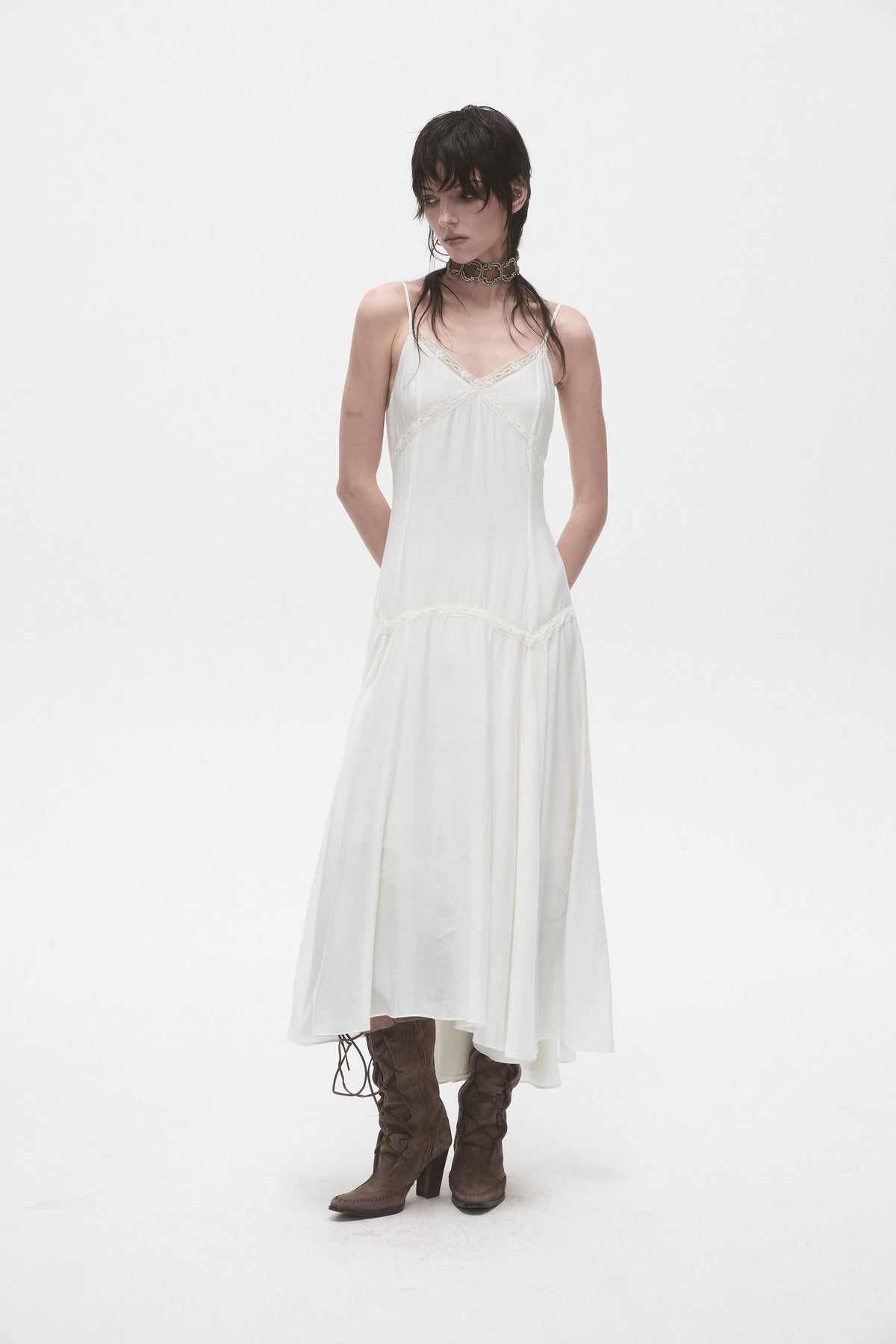 Lace Panelled Camisole Dress