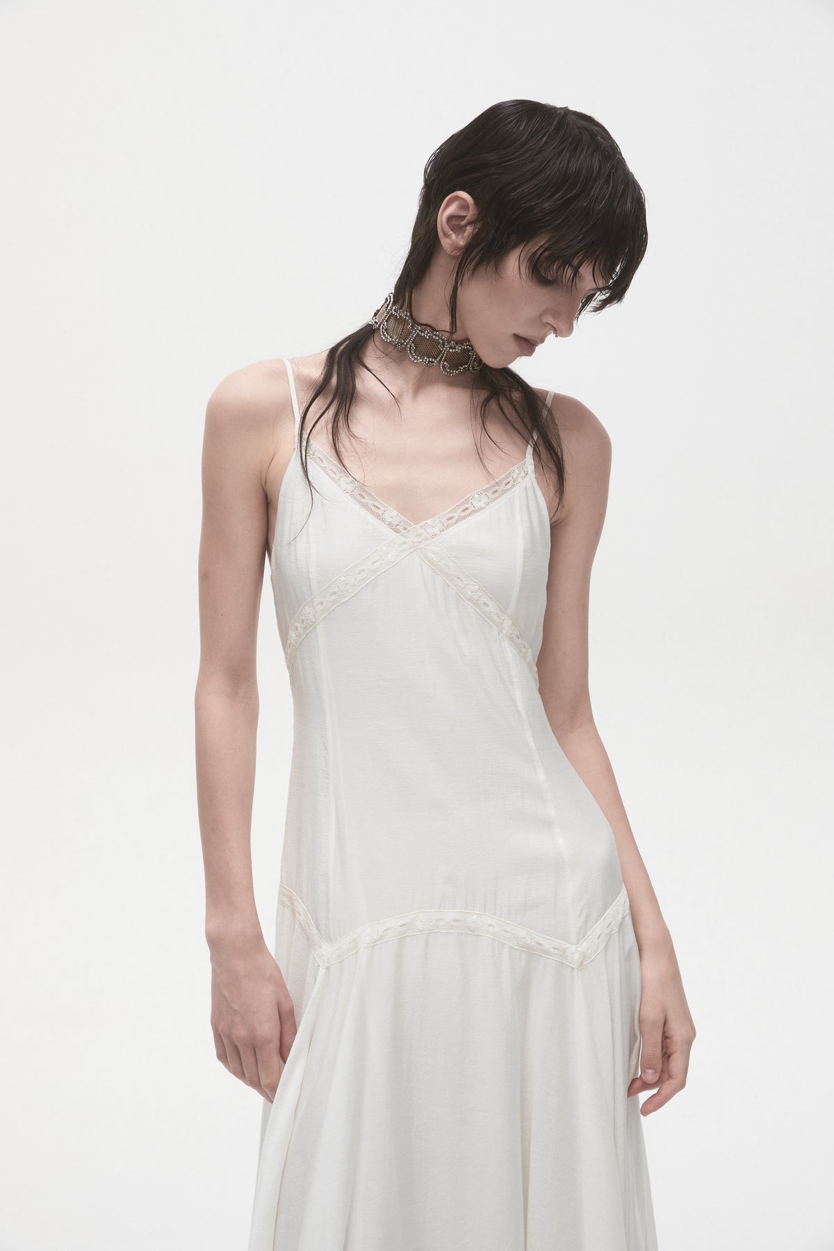 Lace Panelled Camisole Dress