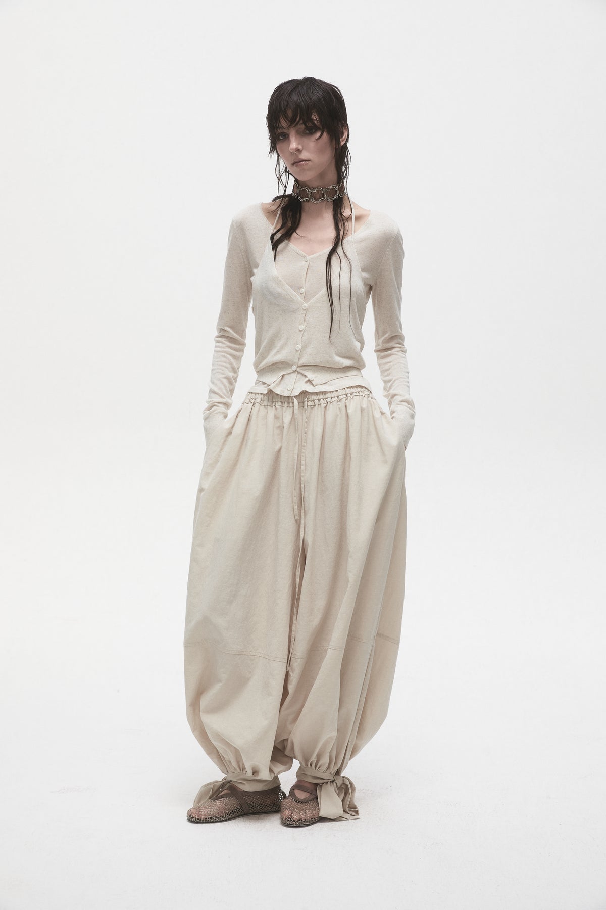 Light Khaki Balloon Pants