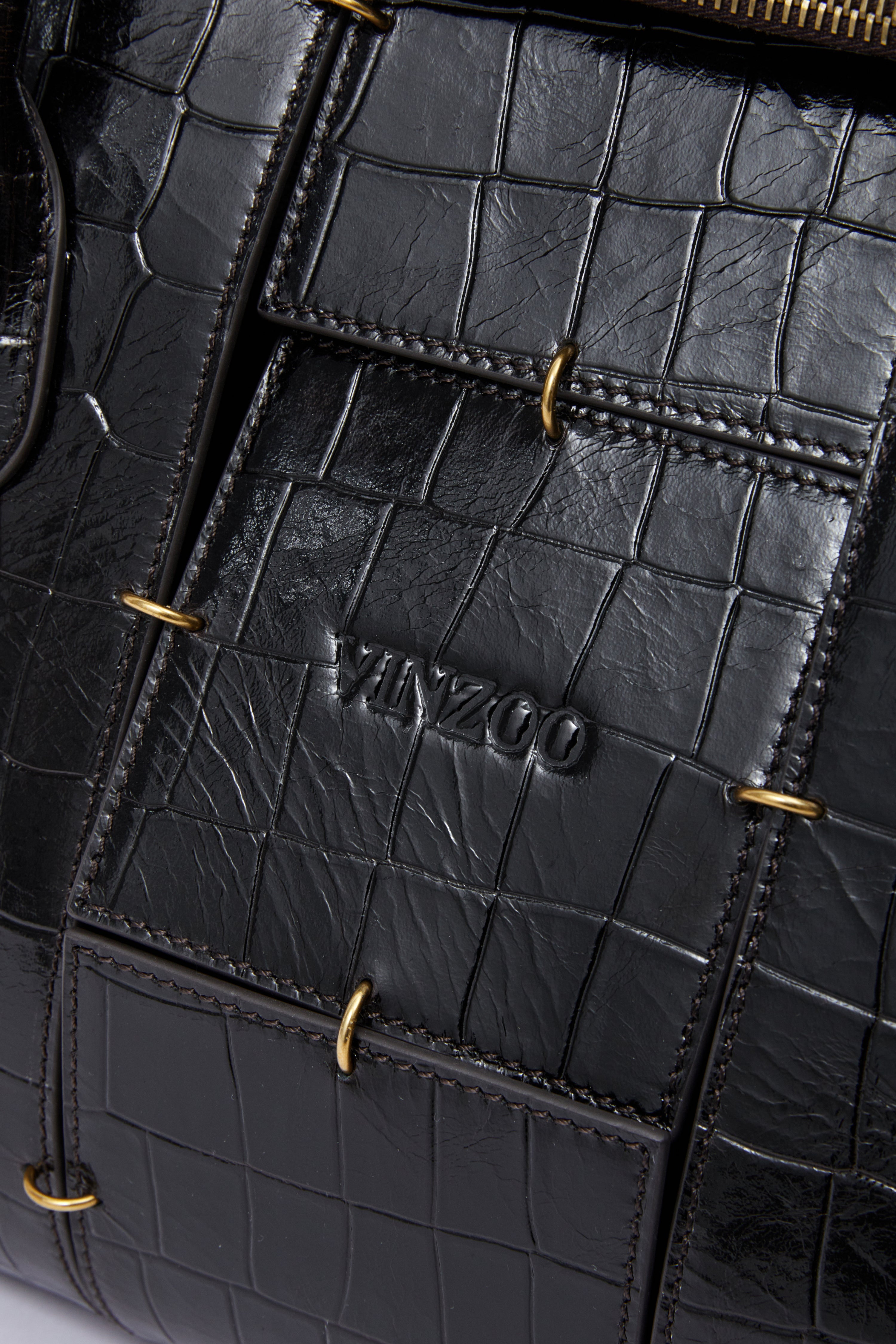 Dark Brown Boston Bag(Large) – VINZOO STUDIO