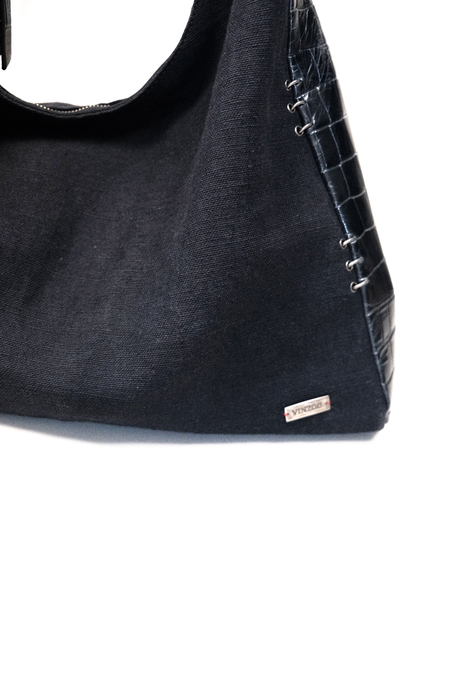 Linen-Canvas & Leather Tote Bag